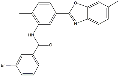 3-bromo-N-[2-methyl-5-(6-methyl-1,3-benzoxazol-2-yl)phenyl]benzamide Struktur