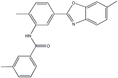 3-methyl-N-[2-methyl-5-(6-methyl-1,3-benzoxazol-2-yl)phenyl]benzamide Struktur