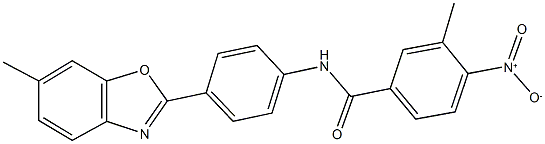 4-nitro-3-methyl-N-[4-(6-methyl-1,3-benzoxazol-2-yl)phenyl]benzamide Struktur