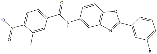 N-[2-(3-bromophenyl)-1,3-benzoxazol-5-yl]-4-nitro-3-methylbenzamide Struktur