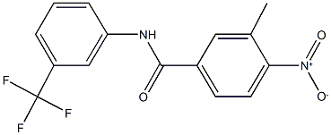 4-nitro-3-methyl-N-[3-(trifluoromethyl)phenyl]benzamide Struktur