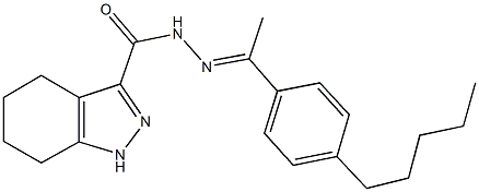 N'-[1-(4-pentylphenyl)ethylidene]-4,5,6,7-tetrahydro-1H-indazole-3-carbohydrazide Struktur