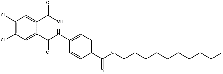 4,5-dichloro-2-({4-[(decyloxy)carbonyl]anilino}carbonyl)benzoic acid Struktur