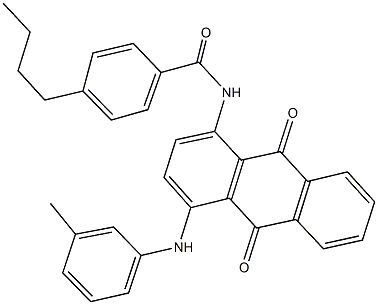 4-butyl-N-[9,10-dioxo-4-(3-toluidino)-9,10-dihydro-1-anthracenyl]benzamide Struktur