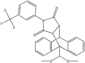 1-(dimethoxymethyl)-17-[3-(trifluoromethyl)phenyl]-17-azapentacyclo[6.6.5.0~2,7~.0~9,14~.0~15,19~]nonadeca-2,4,6,9,11,13-hexaene-16,18-dione Struktur