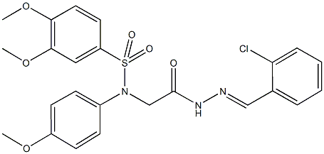 N-{2-[2-(2-chlorobenzylidene)hydrazino]-2-oxoethyl}-3,4-dimethoxy-N-(4-methoxyphenyl)benzenesulfonamide Struktur