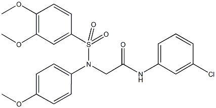 N-(3-chlorophenyl)-2-{[(3,4-dimethoxyphenyl)sulfonyl]-4-methoxyanilino}acetamide Struktur