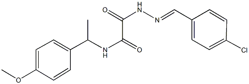 2-[2-(4-chlorobenzylidene)hydrazino]-N-[1-(4-methoxyphenyl)ethyl]-2-oxoacetamide Struktur