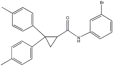 N-(3-bromophenyl)-2,2-bis(4-methylphenyl)cyclopropanecarboxamide Struktur