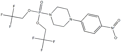 bis(2,2,2-trifluoroethyl) 4-{4-nitrophenyl}-1-piperazinylphosphonate Struktur