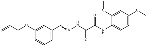 2-{2-[3-(allyloxy)benzylidene]hydrazino}-N-(2,4-dimethoxyphenyl)-2-oxoacetamide Struktur