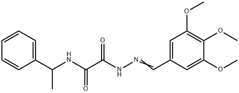 2-oxo-N-(1-phenylethyl)-2-[2-(3,4,5-trimethoxybenzylidene)hydrazino]acetamide Struktur