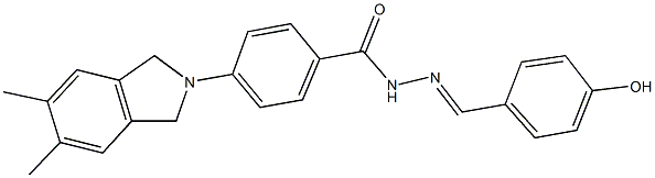 4-(5,6-dimethyl-1,3-dihydro-2H-isoindol-2-yl)-N'-(4-hydroxybenzylidene)benzohydrazide Struktur