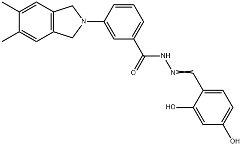 N'-(2,4-dihydroxybenzylidene)-3-(5,6-dimethyl-1,3-dihydro-2H-isoindol-2-yl)benzohydrazide Struktur