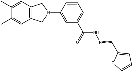 3-(5,6-dimethyl-1,3-dihydro-2H-isoindol-2-yl)-N'-(2-furylmethylene)benzohydrazide Struktur