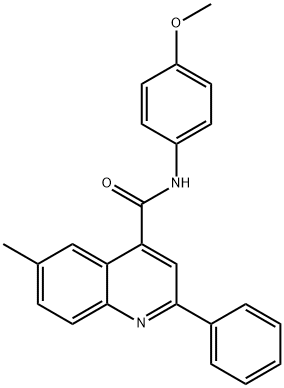 N-(4-methoxyphenyl)-6-methyl-2-phenyl-4-quinolinecarboxamide Struktur