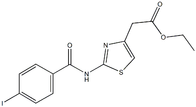 ethyl {2-[(4-iodobenzoyl)amino]-1,3-thiazol-4-yl}acetate Struktur