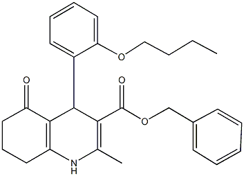 phenylmethyl 4-[2-(butyloxy)phenyl]-2-methyl-5-oxo-1,4,5,6,7,8-hexahydroquinoline-3-carboxylate Struktur