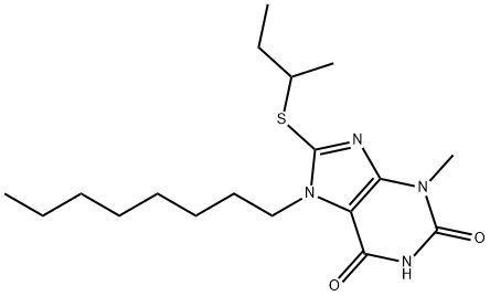 8-(sec-butylsulfanyl)-3-methyl-7-octyl-3,7-dihydro-1H-purine-2,6-dione Struktur