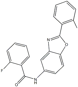 2-fluoro-N-[2-(2-methylphenyl)-1,3-benzoxazol-5-yl]benzamide Struktur