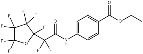 ethyl 4-{[difluoro(2,3,3,4,4,5,5-heptafluorotetrahydro-2-furanyl)acetyl]amino}benzoate Struktur