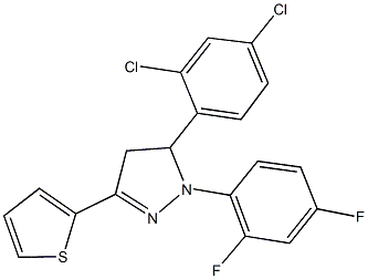 5-(2,4-dichlorophenyl)-1-(2,4-difluorophenyl)-3-(2-thienyl)-4,5-dihydro-1H-pyrazole Struktur