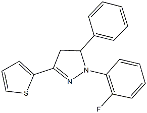 1-(2-fluorophenyl)-5-phenyl-3-(2-thienyl)-4,5-dihydro-1H-pyrazole Struktur