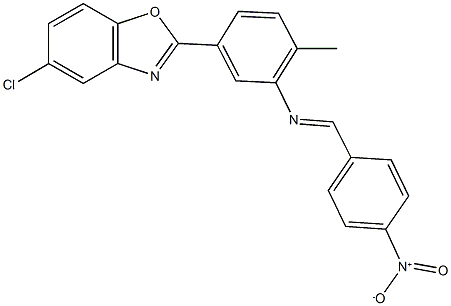 5-chloro-2-[3-({4-nitrobenzylidene}amino)-4-methylphenyl]-1,3-benzoxazole Struktur