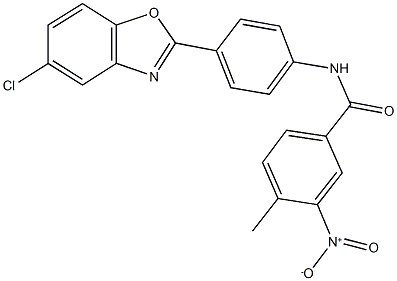 N-[4-(5-chloro-1,3-benzoxazol-2-yl)phenyl]-3-nitro-4-methylbenzamide Struktur