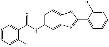 N-[2-(2-chlorophenyl)-1,3-benzoxazol-5-yl]-2-iodobenzamide Struktur