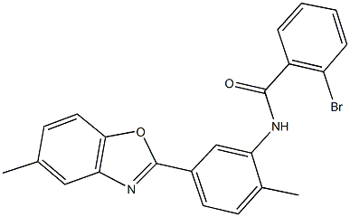 2-bromo-N-[2-methyl-5-(5-methyl-1,3-benzoxazol-2-yl)phenyl]benzamide Struktur