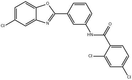 2,4-dichloro-N-[3-(5-chloro-1,3-benzoxazol-2-yl)phenyl]benzamide Struktur