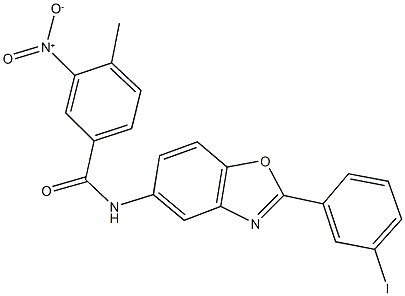 3-nitro-N-[2-(3-iodophenyl)-1,3-benzoxazol-5-yl]-4-methylbenzamide Struktur