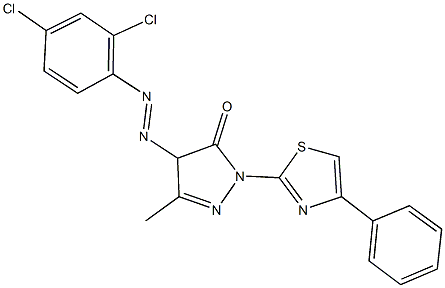 4-[(2,4-dichlorophenyl)diazenyl]-5-methyl-2-(4-phenyl-1,3-thiazol-2-yl)-2,4-dihydro-3H-pyrazol-3-one Struktur