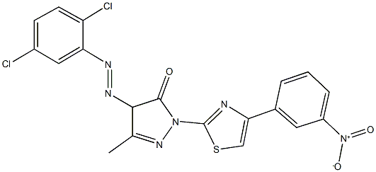 4-[(2,5-dichlorophenyl)diazenyl]-2-(4-{3-nitrophenyl}-1,3-thiazol-2-yl)-5-methyl-2,4-dihydro-3H-pyrazol-3-one Struktur