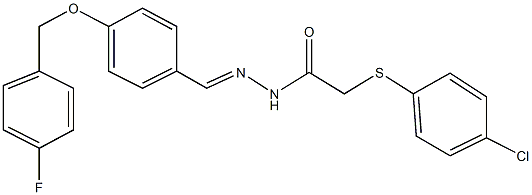 2-[(4-chlorophenyl)sulfanyl]-N'-{4-[(4-fluorobenzyl)oxy]benzylidene}acetohydrazide Struktur