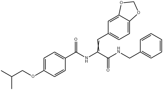 N-{2-(1,3-benzodioxol-5-yl)-1-[(benzylamino)carbonyl]vinyl}-4-isobutoxybenzamide Struktur