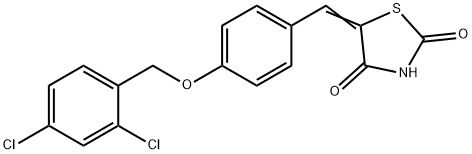 5-{4-[(2,4-dichlorobenzyl)oxy]benzylidene}-1,3-thiazolidine-2,4-dione Struktur