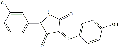 1-(3-chlorophenyl)-4-(4-hydroxybenzylidene)-3,5-pyrazolidinedione Struktur