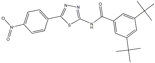 3,5-bis(1,1-dimethylethyl)-N-(5-{4-nitrophenyl}-1,3,4-thiadiazol-2-yl)benzamide Struktur