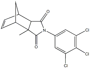 2-methyl-4-(3,4,5-trichlorophenyl)-4-azatricyclo[5.2.1.0~2,6~]dec-8-ene-3,5-dione Struktur