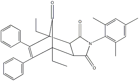 1,7-diethyl-4-mesityl-8,9-diphenyl-4-azatricyclo[5.2.1.0~2,6~]dec-8-ene-3,5,10-trione Struktur