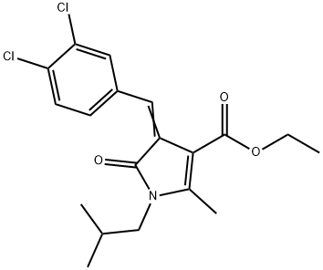 ethyl 4-(3,4-dichlorobenzylidene)-1-isobutyl-2-methyl-5-oxo-4,5-dihydro-1H-pyrrole-3-carboxylate Struktur