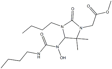 methyl {3-butyl-4-[[(butylamino)carbonyl](hydroxy)amino]-5,5-dimethyl-2-oxo-1-imidazolidinyl}acetate Struktur