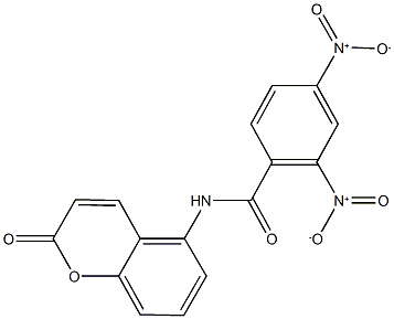 2,4-bisnitro-N-(2-oxo-2H-chromen-5-yl)benzamide Struktur