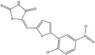 5-[(5-{2-chloro-5-nitrophenyl}-2-furyl)methylene]-2-thioxo-1,3-thiazolidin-4-one Struktur