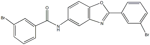 3-bromo-N-[2-(3-bromophenyl)-1,3-benzoxazol-5-yl]benzamide Struktur