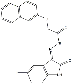 N'-(5-iodo-2-oxo-1,2-dihydro-3H-indol-3-ylidene)-2-(2-naphthyloxy)acetohydrazide Struktur