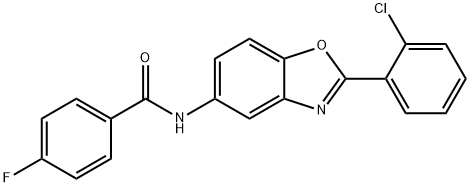 N-[2-(2-chlorophenyl)-1,3-benzoxazol-5-yl]-4-fluorobenzamide Struktur