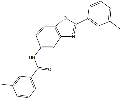 3-methyl-N-[2-(3-methylphenyl)-1,3-benzoxazol-5-yl]benzamide Struktur